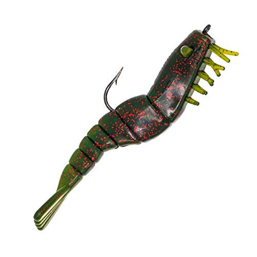 Charlie's Worms Artificial Fishing Bait Charlie's Shrimp Trio Freshwater Saltwater Bass Fishing Lures Scented Soft Bait 3pk - color: Watermelon Red