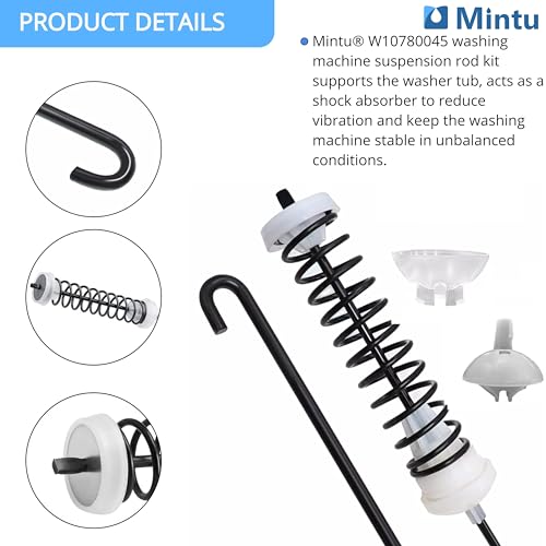 W10780045 NTW4516FW3 NTW4516FW2 WTW4816FW2 Washer Suspension Rod Kit Replacement for Amana Kenmore Roper Whirlpool Dryer Parts, Fits WTW4800BQ1 NTW4605EW0 NTW4516FW1 RTW4516FW2 Washer Suspension Kit