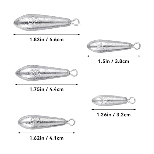 10 Pack Drop Shot Fishing Weights Kit, Drop Shot Weights, Fishing Bottom Sinkers Lead Weight for Bass Fishing Lures or Other Fish - style: 5 Style
