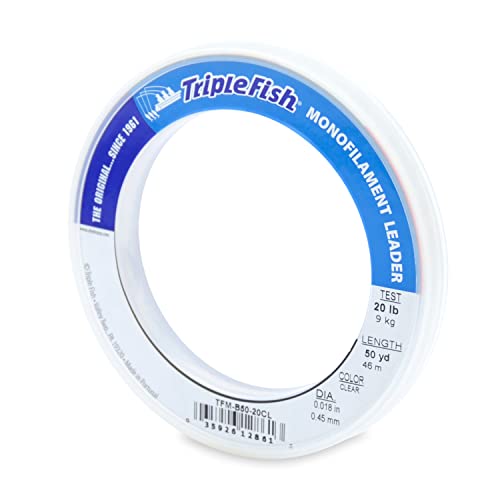 Triple FishMonofilament Leader - color: Clear, size: 0.018 in x 50 yd