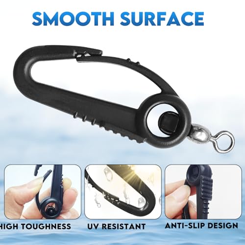 EUPHENG Retractable Line Cutter - color: Black Swivel & Composite Materials Snaps-8PCS