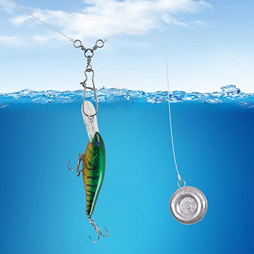 AGOOL Fishing 3 Way Swivel Snaps - 30pcs T-Turn Fishing Swivels Triple Swivels Cross Line Duo Lock Snap Swivels Fishing Lure Connectors Fishing Tackle for Trolling Catfish Rig Saltwater Freshwater - size: 4# (46lb) - 30pcs