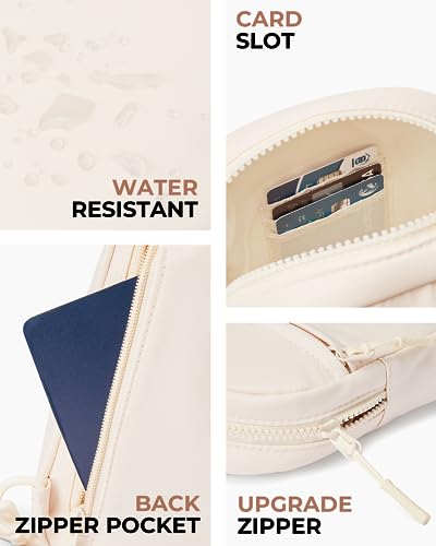 CHOLISS Small Sling Bag for Women and Men, Crossbody Bags Trendy Fanny Packs Chest Bag with Extended Strap - color: A02 Ivory