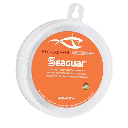 Seaguar STS Salmon 100% Fluorocarbon Fishing Line Leader, 100yd Spool, Clear, Multiple Sizes - size: 50lbs/100yds