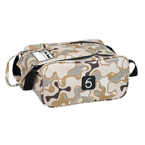 6th Sense – Bait Bag – Soft Plastic Storage Bag – Holds 15 to 20 Packs – Tackle Organizer – Clear Label Window - color: Willis Camo - Brown