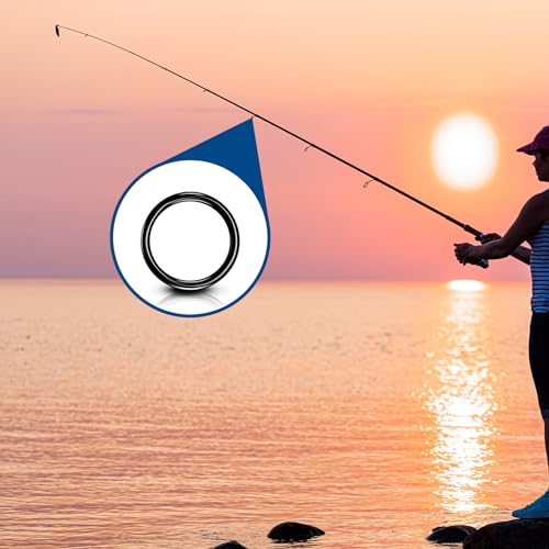 Sosation 70 Pcs Fishing Rod Tip Repair Kit Fishing Pole Eyelet Repair Kit Ceramic Guide Rings 14 Sizes 0.09-1.17 Inch, Black