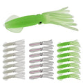 Squid Swimbait Fishing Lures - Tail Octopus Jig Head Glow Soft Plastic Lures - Trout Bass Fishing Baits Kit - color: F-glow squid lures 21pcs 3.94in/0.32oz