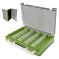 Double Sided Fishing Lure Box Organizer, Fishing Tackle Box Storage Hard Plastic Container Case for Lure Bait Hooks Beads Jewelry Earring - color: Green