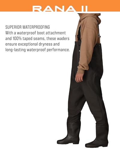 FROGG TOGGS Men's Rana II PVC Waterproof Fishing Boot Foot Chest Wader for Fishing - color: Brown