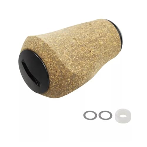 Reel Handle Knob Compatible with Abu Shimano Daiwa Soft Rubber Cork Wood Spinning Baitcasting - Black, Blue, Gray, Green, Purple, Red,Silver - color: Black