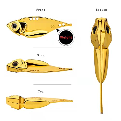 5 Pack Metal Blade Baits for Bass Fishing Lures Hard Metal VIB Fishing Spoons Crankbaits Swimbaits for Trout Walleye Crappie Saltwater Blade Bait Fishing - color: Silver Blade Baits_5pcs/box