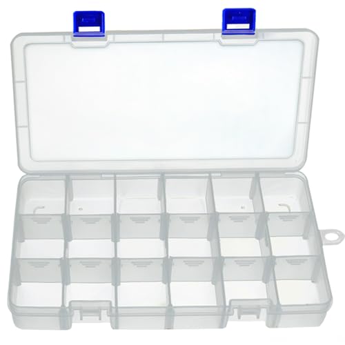 DUOFIRE Bead Organizer Tackle Box Organizers and Storage Clear Plastic Storage Box Craft Organizers and Storage Adjustable Divider for Beads,Jewelry, Fishing Tackle(18 Grids, White X 1) - color: White, size: 18Grid-1pc
