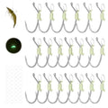 KANAMA Luminous Live Shrimp Hooks - High Carbon Steel Fishing Hooks Saltwater Corrosion Resistant Barbed Strong Hooks Freshwater Shrimp Walker, Ideal for Bass, Groupers, Pike, Catfish & More - size: L ×20