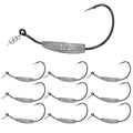 Reaction Tackle Weighted Swimbait Hooks - Weedless Belly Weighted Hooks with Twist Lock Bait Keeper for Soft Plastic Swimbaits - Bass Fishing Hooks (10-Pack) - size: 1/2oz 11/0