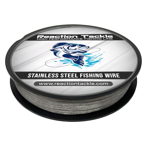 Reaction Tackle Stainless Steel Trolling Line - 30 Lb Marine Grade Single Strand Wire for Deep Trolling, Diving Disks and Toothy Saltwater and Freshwater Fish - size: 30 Lb / 1000 Foot