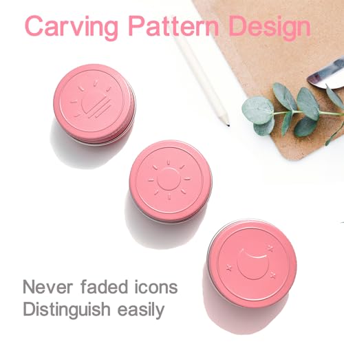 Extra Small Single Pill Box for Purse (3 Pack), Aluminum Screw Top Pill Container, 3 Times a Day Portable Waterproof Single Pill Case for Vitamins, Fish Oils, Supplements (Pink) - color: Pink