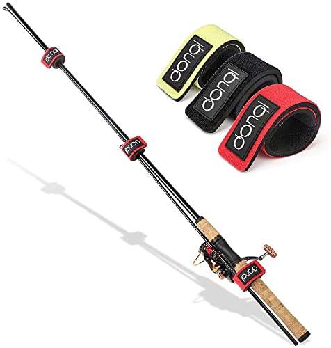 DONQL Fishing Pole Straps Belt Fishing Rod Ties Stretchy Rod Straps Fishing Rod Belt Holders for Casting Rods (3Colors,6Pcs) - color: 3 Colors