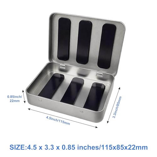 Aventik Fishing Tackle Tin Box Fish Tools Gift 3 Pack or 6 Pack Metal Storage Case for Fishing Hooks Lures Wet & Dry Flies Storage Tackle Organizer for Anglers and Outdoor Travel（three magnetinsert) - style: 3pc with magnet insert