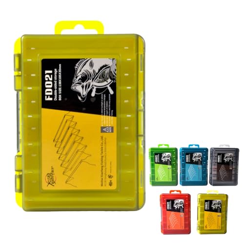 Waterproof Double-Sided Fishing Tackle Storage Box – Small Yellow Lure Organizer for Hooks, Accessories & Terminal Tackle, Portable & Clear Case - color: Yellow, size: Small