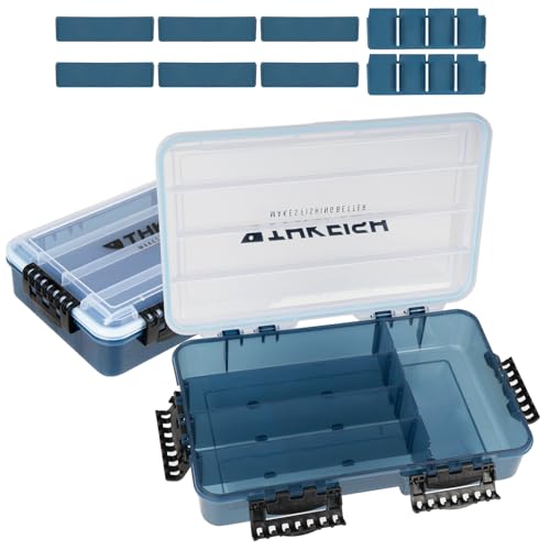 THKFISH Fishing Tackle Box 3600 Tackle Tray Floating Fishing Lure Box Storage Organizer Small Plastic Box with Adjustable Dividers,Sun-proof 2PCS - color: 2PC-3700 deeper tackle box