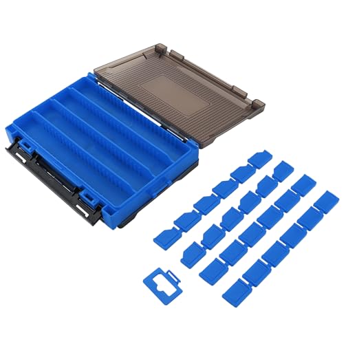 Fishing Accessories Storage Box, Double Sided Tackle Boxes Hook Organizer, Fishing Lure Case for Lure Bait Accessories (Blue) - color: Blue