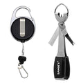 SAMSFX Fishing Zinger Retractors Retractable Tape Measure with Fly Fishing Knot Tying Tool Combo - color: Tape Measure Retractors & Silver Nail Knot Tying Tool, Black Grip