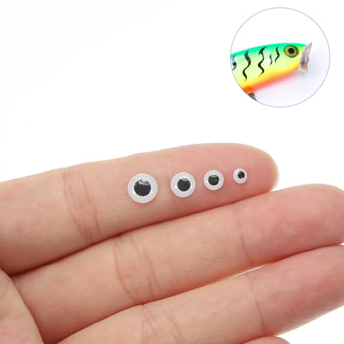 PATIKIL Glow in the Dark Fishing Lure 3D Eyes, Luminous Waterproof Artificial Fish Eye Fly Tying Lures Crafts Tackle Accessory - size: 4mm