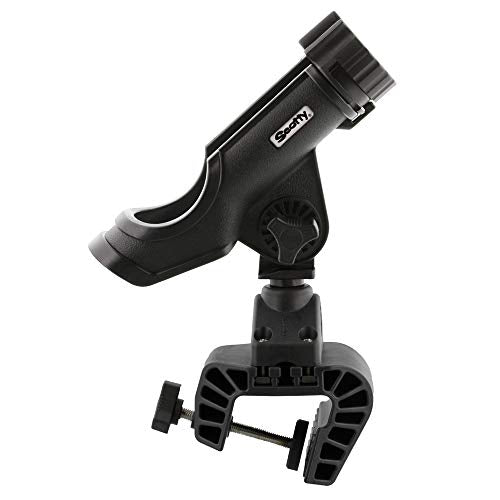 Scotty 339-BK Power Lock Rod Holder with Clamp Mount, BLACK | Non-Permanent Mounting Solution For Your Watercraft