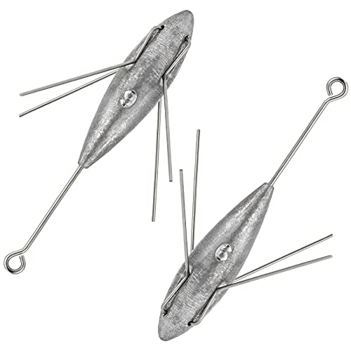 Dr.Fish 5 Pack Sputnik Sinker Spider Sinker 2oz-10oz Surf Fishing Lead Weight Pyramid Saltwater Beach Casting Sea Fishing - size: 2oz-5 Pack