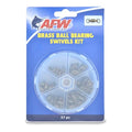 AFW Tackle Rigging Kits – Complete Saltwater Fishing Rigging Kit with Crimp Sleeves, Terminal Tackle, Storage Box, and Components for Fishing Leader Rigging & Lure Making Supplies - style: Brass Ball Bearing Swivels Kit