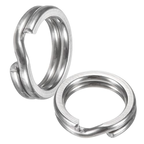 Split Rings Fishing [] - Stainless Steel Flattened Terminal Tackle Connector Lure Snap Split Ring Use for Freshwater Saltwater Loop - [] Tackle Hook Line Connector - size: 5# 33kg