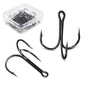 Persei 100pcs Fishing Hook Treble Hooks High Carbon Treble Hooks Super Sharp Solid Size 2 4 6 8 10 12 Triple Barbed Steel Fish Hook - color: Black, size: 12#-100pcs