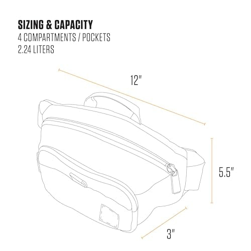 Carhartt Classic Adjustable Sling Bag, Durable, 600-Denier Water Resistant Hip Pack - color: Essential Waist Pack (Gravel)
