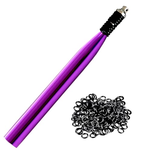 Wacky Rigging Tool, Fishing Bait Rigs, Wacky Rig Ring Tool with 70PCS Worm O-Rings, Wacky Worm Kit for Senko Neko Finesse Stick Soft Baits - color: Purple
