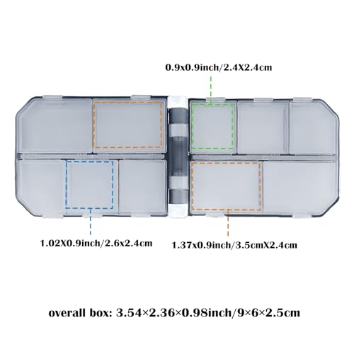 2PC-Aventik Fishing Tackle Box Utility Boxes Plastic Case Storage Organizer Box Fishing Tackle Storage (HOOK BOX-0702B) - style: HOOK BOX-0702B