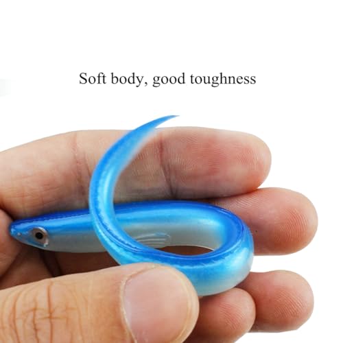 5pcs Soft Fishing Lures - Bionic EEL Artificial Baits for Bass Pike Trout Perch, Saltwater & Freshwater