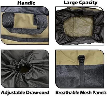 Riverruns Fishing Hunting Wader Bag with Vented Mesh, Waders Boots Bag, Fly Fish Storage Bag for Fishing, Hiking, Camping - color: Khaki, size: Large 60 L