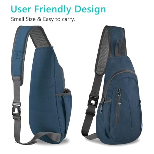 TITECOUGO Small Sling Bag, Lightweight Crossbody Backpack for Men Women, Shoulder Bag for Sports and Outdoor - color: Z1-canvas, Dark Blue