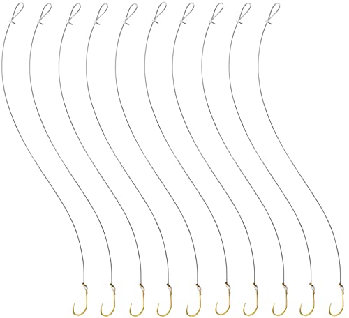 1/0-3/0 Baitholder Fishing Hook with 12" Leader - 10pcs - size: 1/0