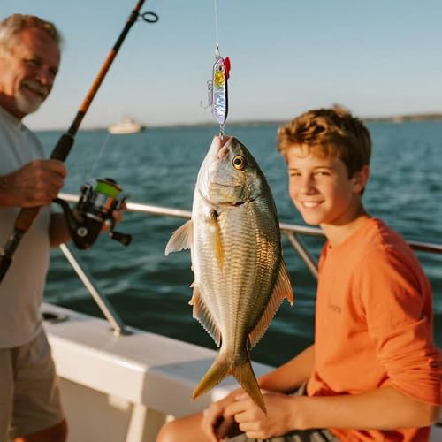 104PCS Fishing Lures Kit, Fishing Gear & Accessories with Premium Gift Box | Glide Bait , Hooks,Weights, Fish Hook Remover,Hard & Soft Baits for Bass Trout Pike Salmon for Dad - style: 6b