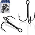 Pristis 3X Strong Fishing Treble Hooks, High Carbon Steel Sharp Barbed Tripple Round Bend Hook Kit Set for Lure Bait, Needle Point for Saltwater Freshwater Bass Trout Tuna Catfish Pike - size: 3/0 - 8 Pack