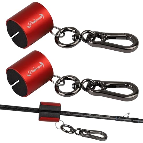 Dovesun Creek Rod Clips Wearable Fishing Rod Holder Clip Fly Fishing Pole Accessories 1PCS & 2PCS - color: Cylindrical-Red-2PCS