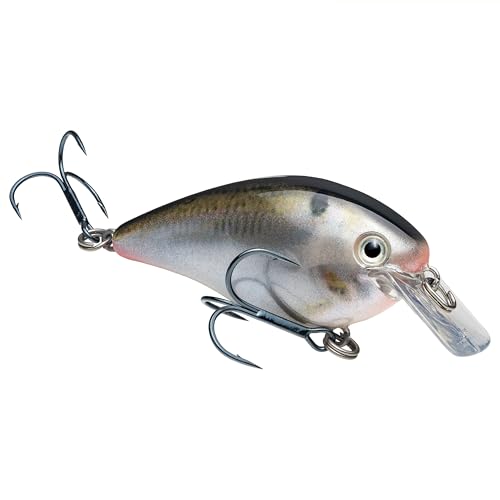 Strike King KVD 1.5 Hard Knock Fishing Lure, 3/8 oz, 3D Lifelike Eyes - color: Natural Shad, size: 1.5