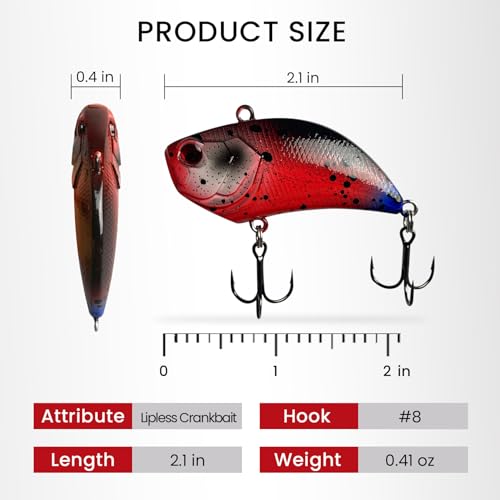 Pristis Jig Head Fishing Lures for Freshwater Saltwater, Weedless Swim Jig Teasers with Sharp Hooks & Exquisite Coating, Pre-Rigged Vibrating Swimbaits Kit Gear for Bass Crappie Walleye Trout Pike - color: 3 pcs Lipless Crankbaits Color Set