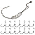 15 Pcs Weighted EWG Worm Hook, Weedless Fishing Swimbait Hooks Bass Fishing Freshwater Saltwater Assorted 1/8oz 3/16 1/4oz - size: Multi Size-15pcs