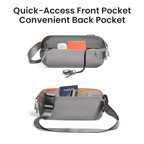 tomtoc Compact EDC Sling Bag 3L-10L, Minimalist Crossbody Bag Chest Shoulder Pack for Men Women, X-pac/Recycled Polyester - color: Space Gray, size: S(Fits iPad Mini)