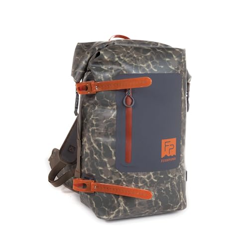 fishpond Wind River Roll-Top Waterproof Fishing Backpack For Tackle and Travel | Rolltop Backpack - Eco Shadowcast Camo - color: Eco Shadowcast Camo