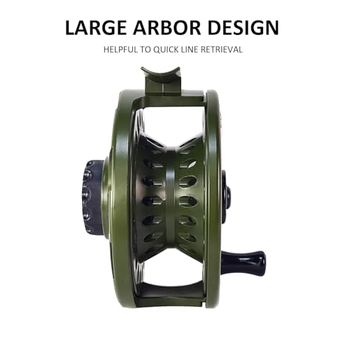 Aventik HVCE Graphite Fly Reel Center Drag System Classic III Graphite 3/4, 5/6, 7/8wt Large Arbor Freshwater Fly Fishing Reels - size: 3/4, style: Only Reel