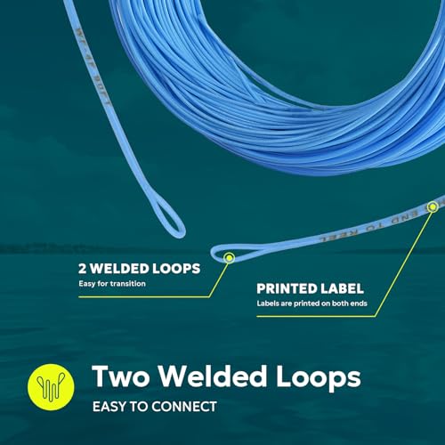 SF Fly Fishing Line with Two Welded Loops Weight Forward Floating Fly Lines Trout 90FT WF2 3 4 5 6 7 8 9F Multi-Color Freshwater - color: Sky Blue, size: WF8F 90FT Line