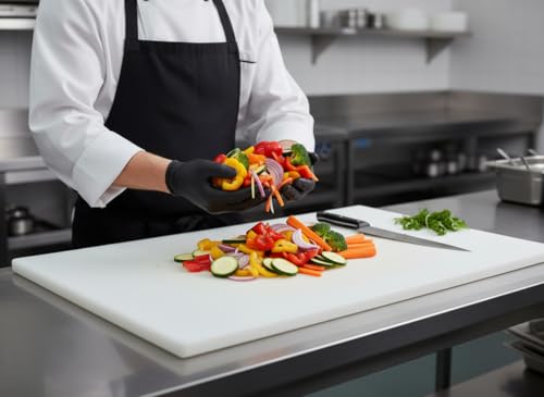 Big 30 x 18 Plastic Cutting Board - 3/4 Inch Thick for Meat, Game and Fish - Commercial Grade HDPP Poly with NSF Stamp, Weighs 13 Pounds, White - color: White, size: 30"L x 18"W